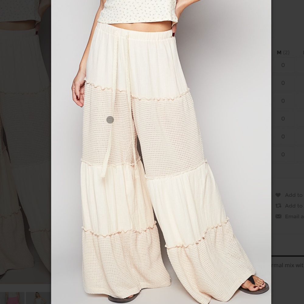 POL “ Naples “ POL Wide Leg Double Gauze and Thermal mix Pants BR30